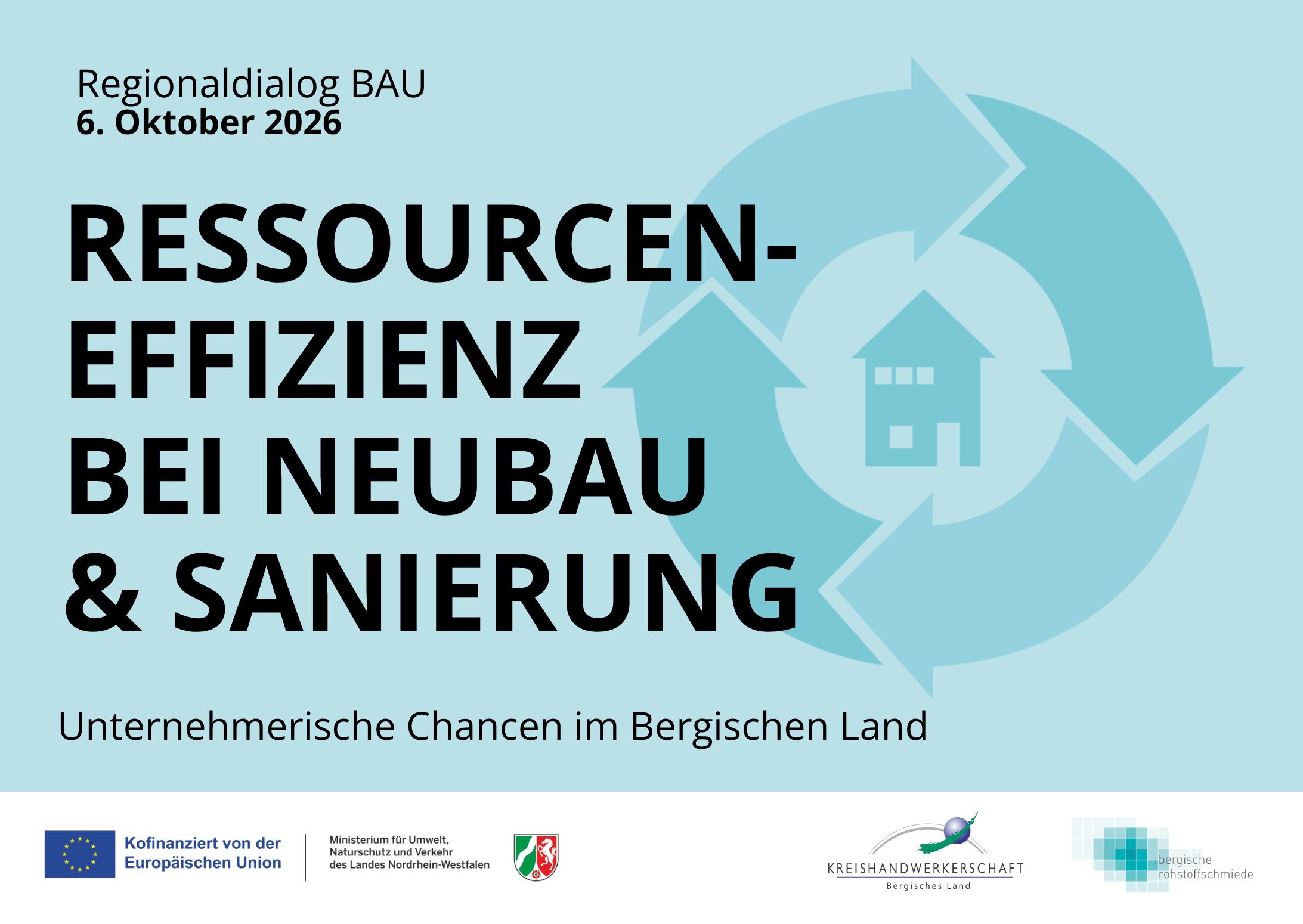 Save-the-Date: Ressourceneffizienz bei Neubau und Sanierung – Unternehmerische Chancen im Bergischen Land